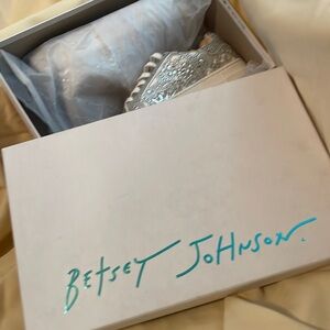 Betsey Johnson silver flower shoes